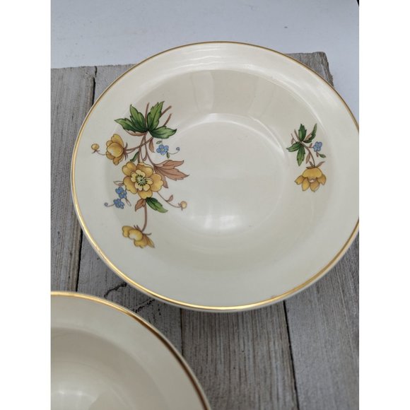 Vintage Set 4 Taylor Smith Taylor Dessert Bowl 5 3/8" Yellow Buttercups TST237 - Picture 5 of 8